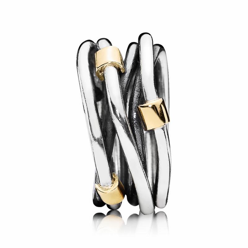 Pandora Silver Rope Bands Stackable Ring Sale NZ, Two Tone (963821-KXD)